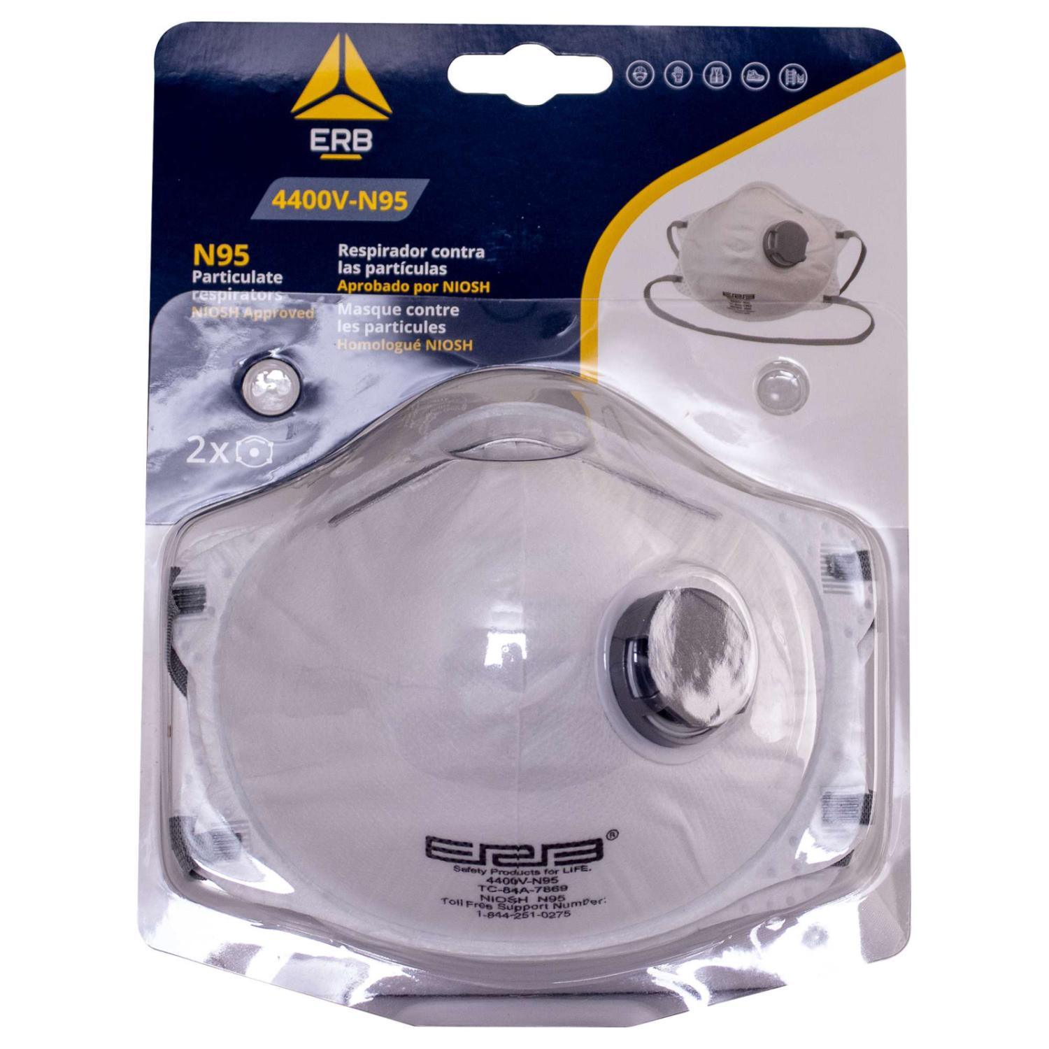 4400V N95 x2 PARTICULATE RESPIRATOR W/VALVE BLISTER